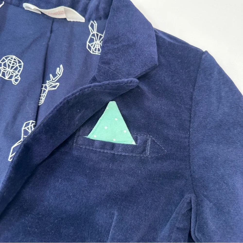Cat & Jack Blue Velvet Blazer Jacket, Holiday, Formal, 2T